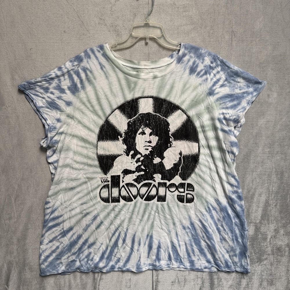 The Doors Shirt Womens 4‎ Multicolor Tie Dye Band Graphic Dolman Tee Top Plus